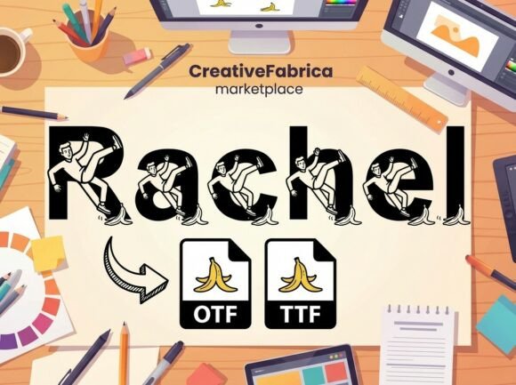 Rachel: A Slip-Up Banana Display Font for Comic Impact
